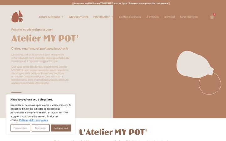 Snímek obrazovky ateliermypot.fr