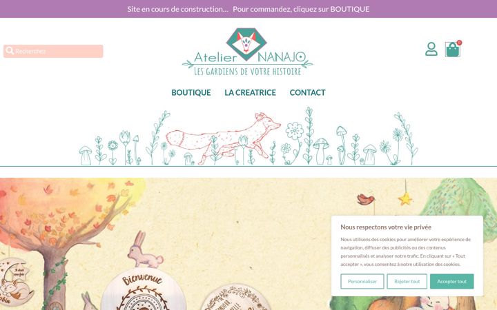 Екранна снимка на ateliernanajo.com