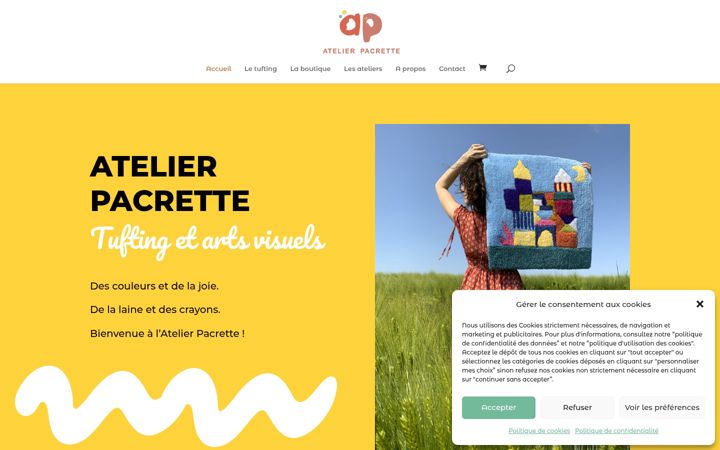 Екранна снимка на atelierpacrette.com