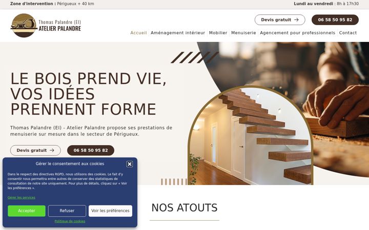 Screenshot of atelierpalandre.com
