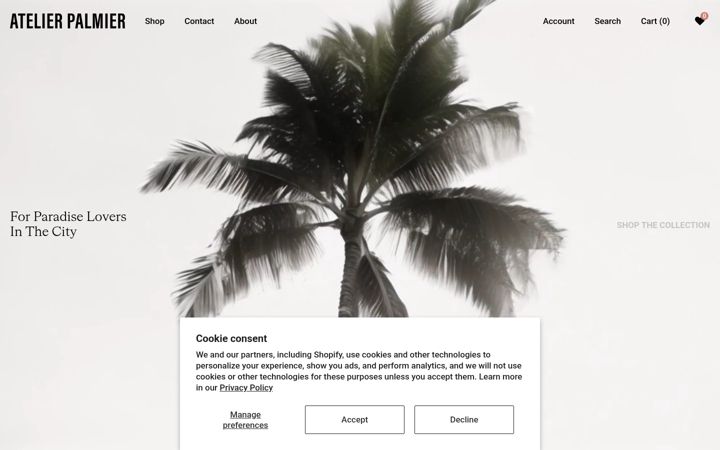 Screenshot of atelierpalmier.com