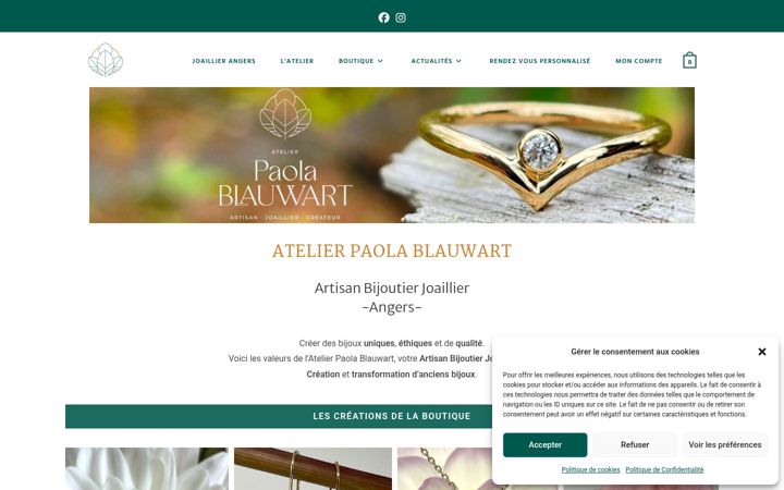 Skærmbillede af atelierpaolablauwart.fr