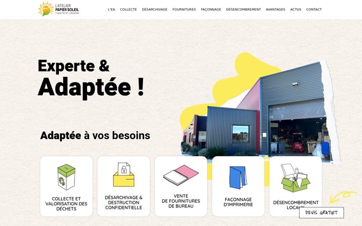 Screenshot of atelierpapiersoleil.fr