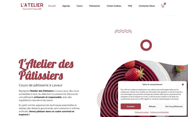 Skærmbillede af atelierpatisserie.fr