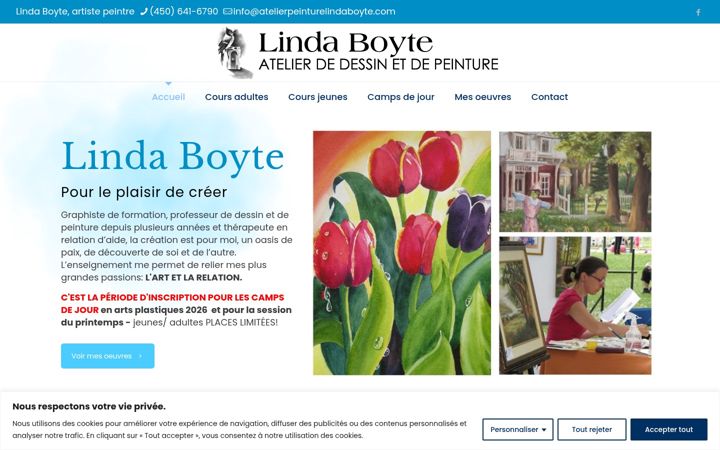 Screenshot of atelierpeinturelindaboyte.com