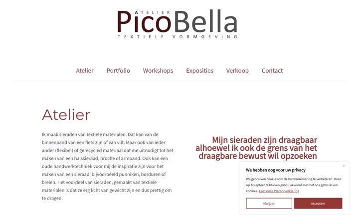 Screenshot of atelierpicobella.nl