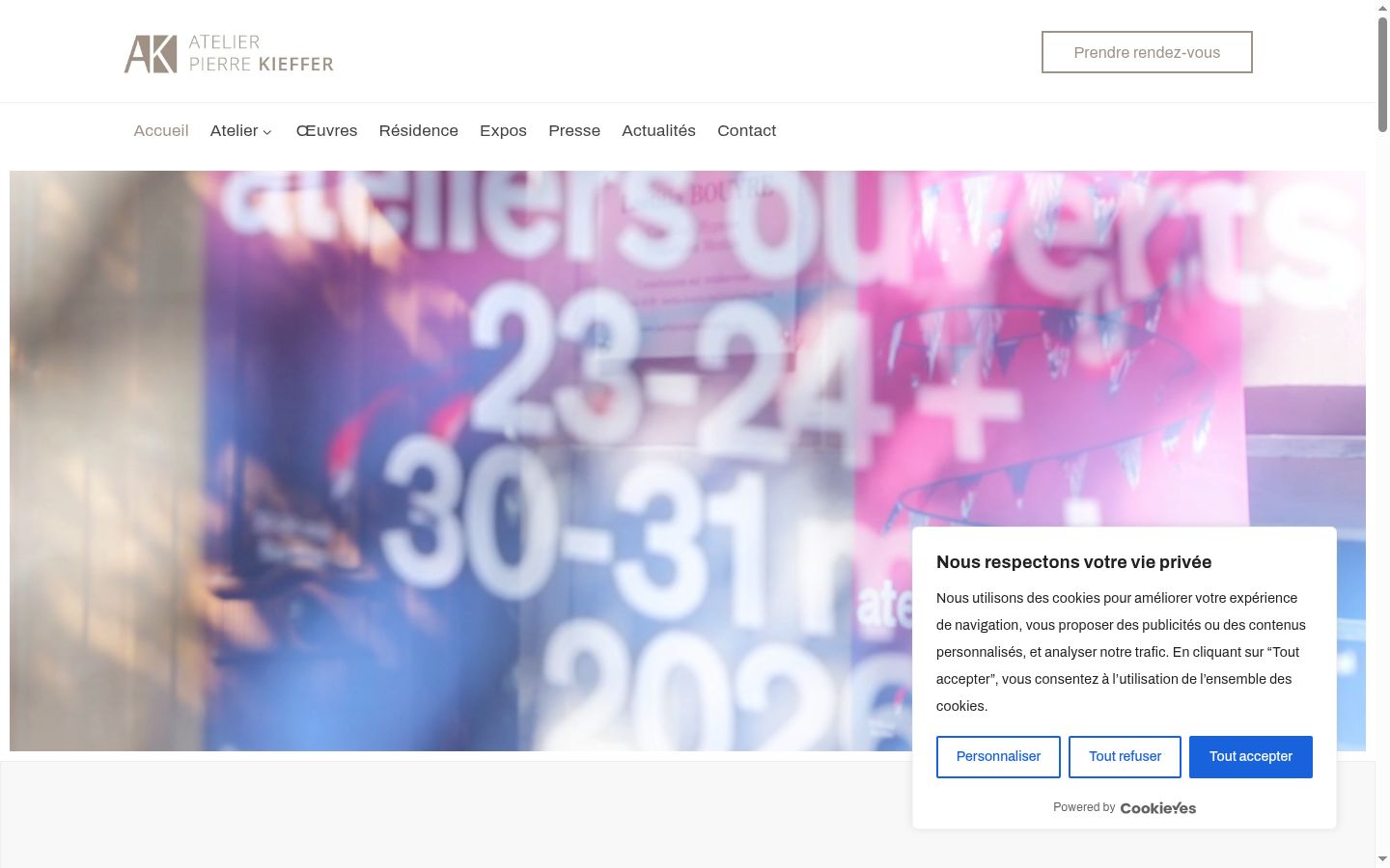 Screenshot del banner di consenso mostrato prima di qualsiasi interazione