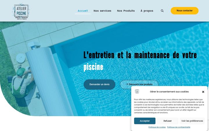Screenshot of atelierpiscine.com