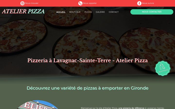 Screenshot of atelierpizza33.fr