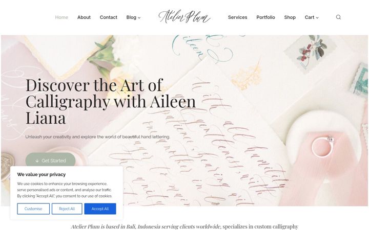 Screenshot of atelierplum.com