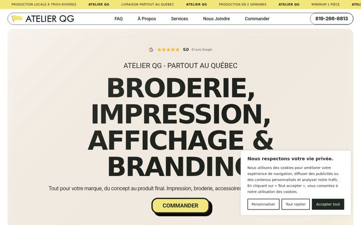Snímek obrazovky atelierqg.com