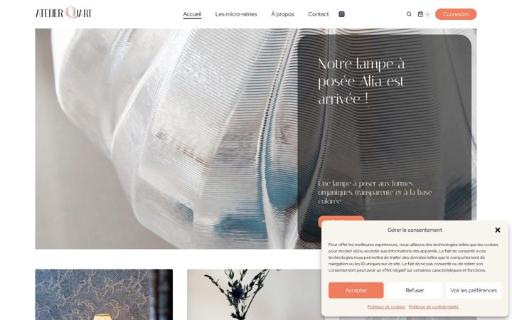 Captură de ecran a atelierquart.fr