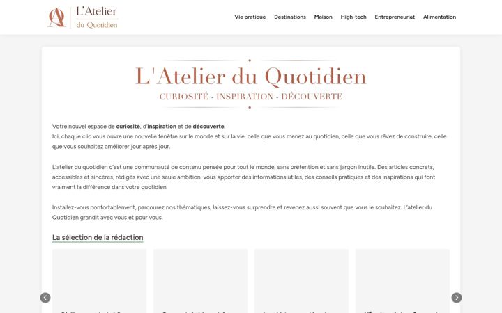 Screenshot of atelierquotidien.com