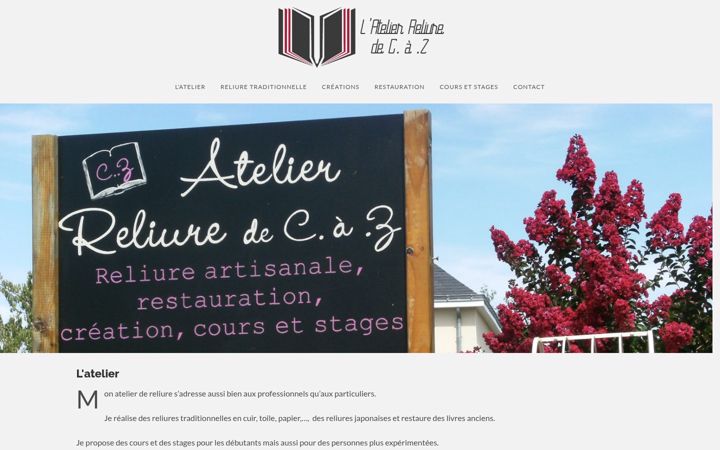 Screenshot of atelierreliureangers.fr