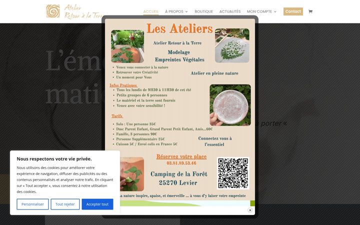 Screenshot ta' atelierretouralaterre.com