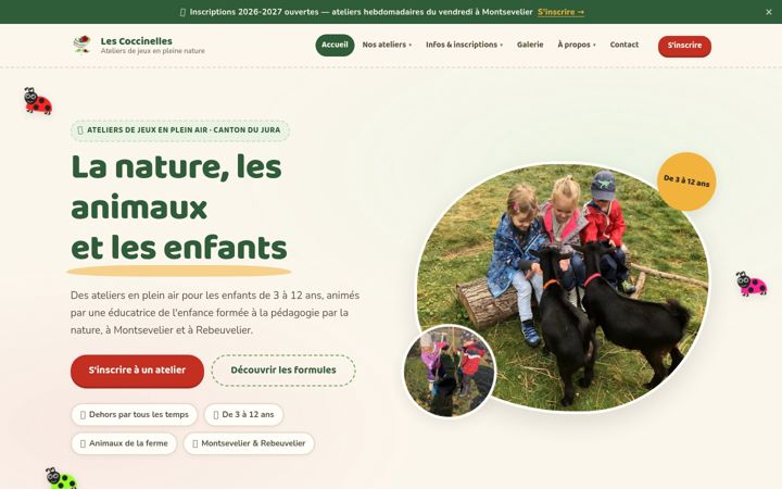 Screenshot ta' ateliers-coccinelles.ch