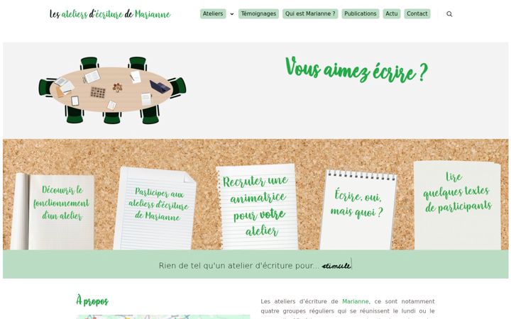 Screenshot of ateliers-ecriture-marianne.fr