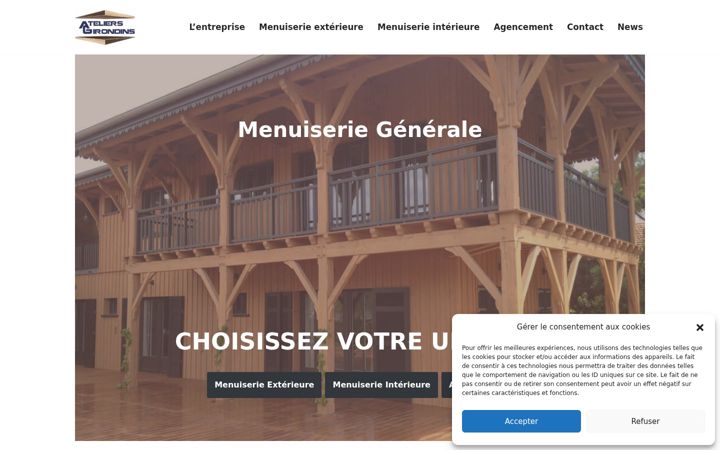 Skærmbillede af ateliers-girondins.fr