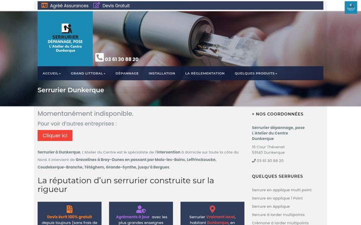 Skærmbillede af ateliers-serrurerie-dunkerquois.fr