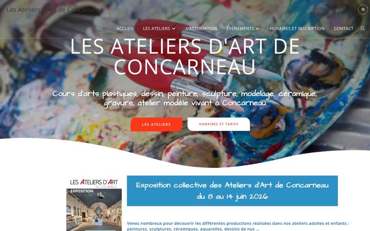 Screenshot of ateliersdartconcarneau.fr