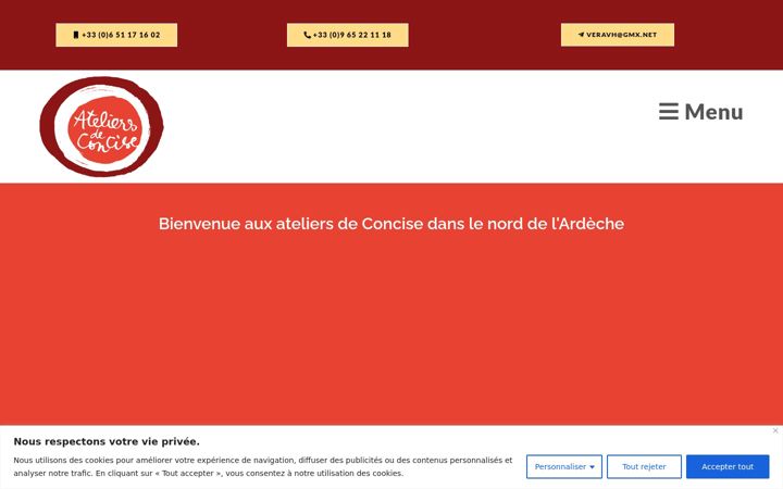 Screenshot ta' ateliersdeconcise.com
