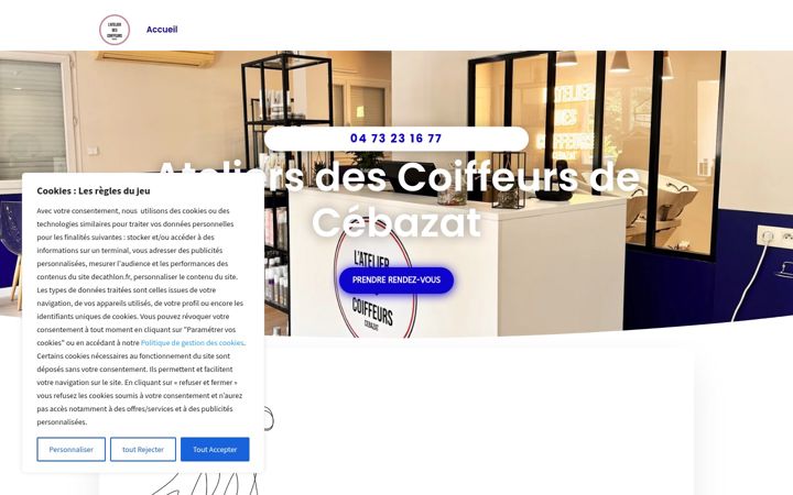 Screenshot of ateliersdescoiffeurs.com