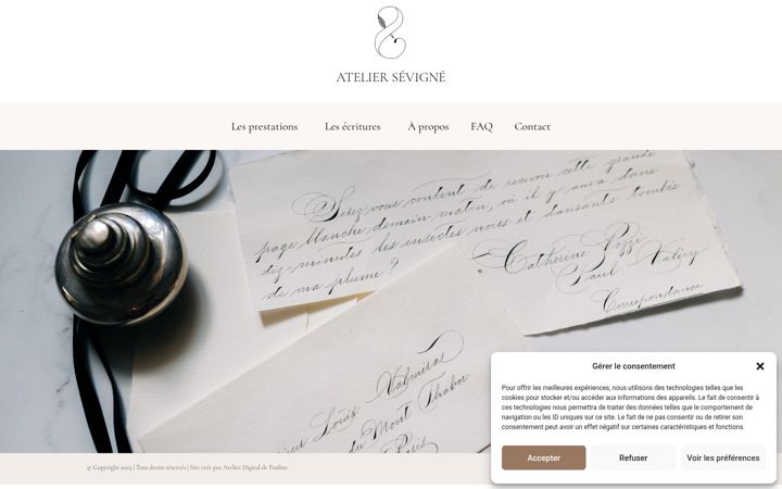 Screenshot of ateliersevigne.fr