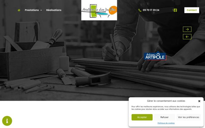 Zrzut ekranu ateliersleclosdupin.fr