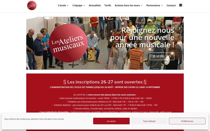 Screenshot of ateliersmusicauxtoulouse.fr