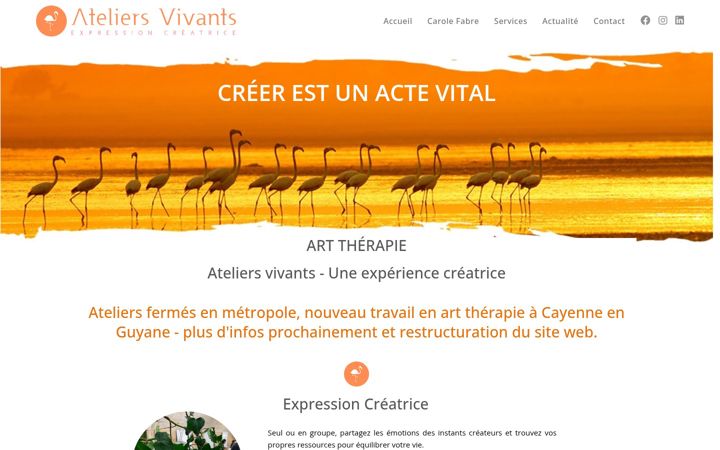 Zrzut ekranu ateliersvivants.fr