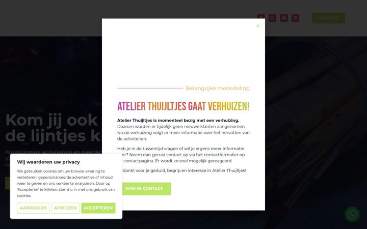 Screenshot stránky atelierthuijltjes.com
