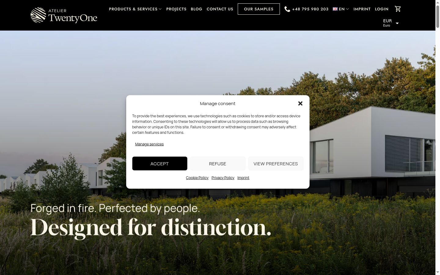 Screenshot of the consent banner shown before any interaction