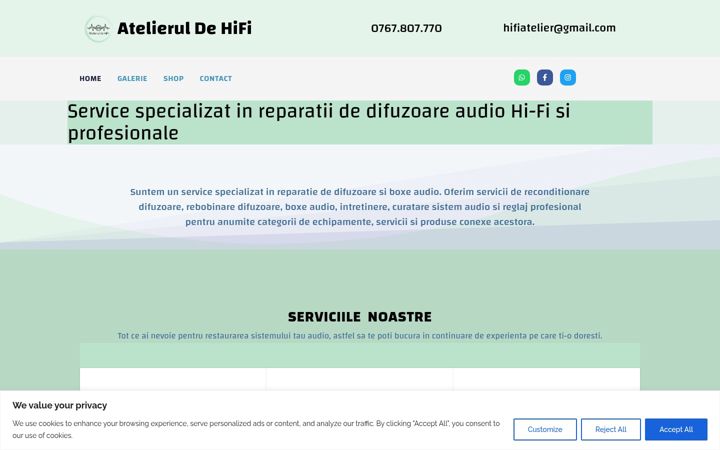 Screenshot of atelieruldehifi.ro