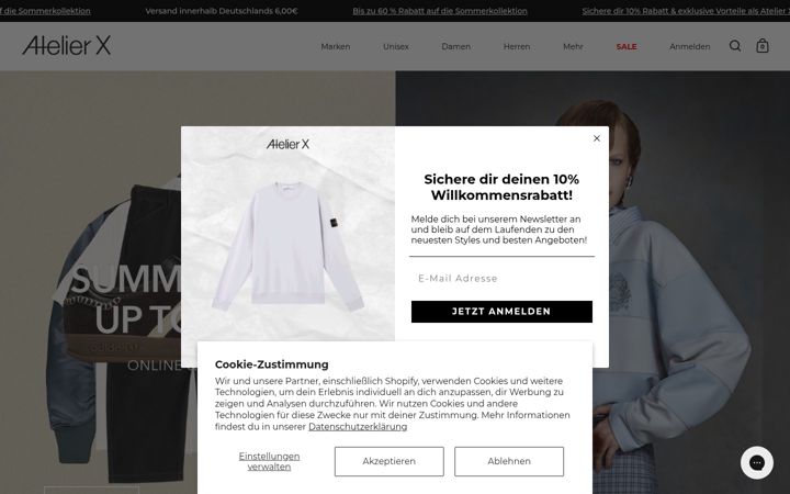 Skjámynd af atelierx.com