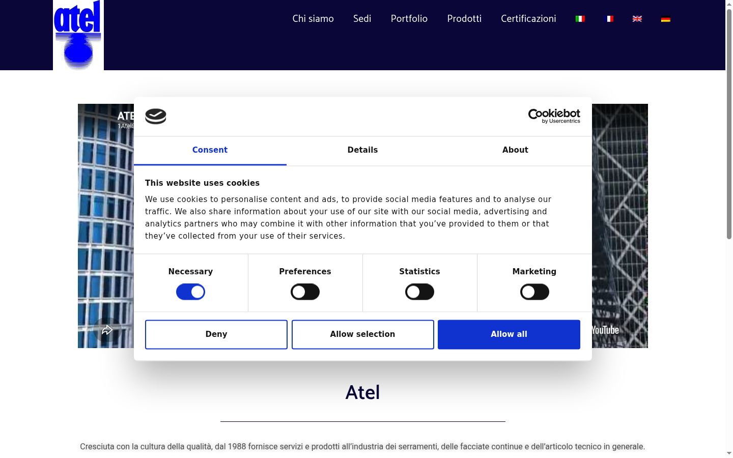 Screenshot van de toestemmingsbanner zoals getoond vóór enige interactie