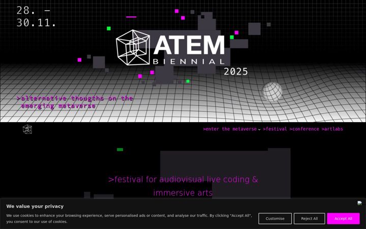 Screenshot of atem-biennial.space