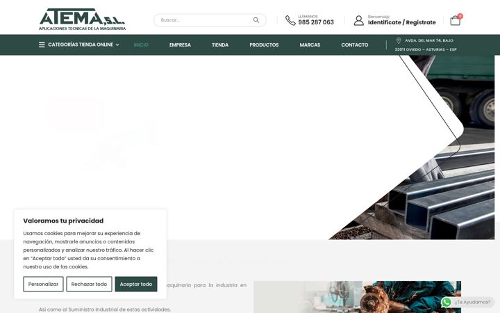 Screenshot of atemamaquinaria.com