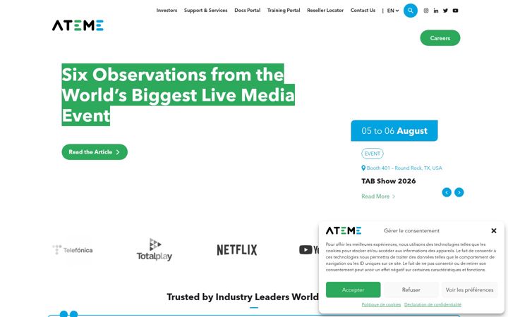 Screenshot of ateme.com