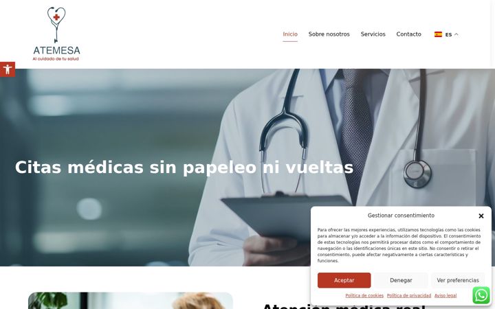 Captura de ecrã de atemesa.es