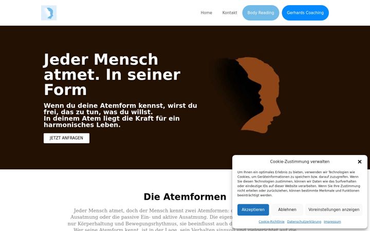 Screenshot of atemform.de