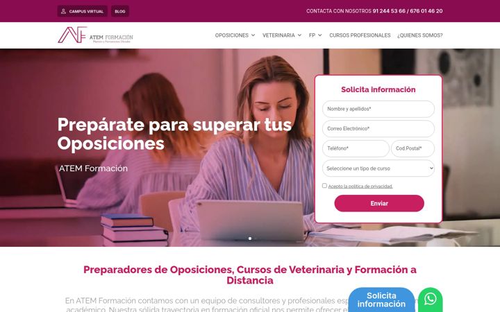 Screenshot of atemformacion.com