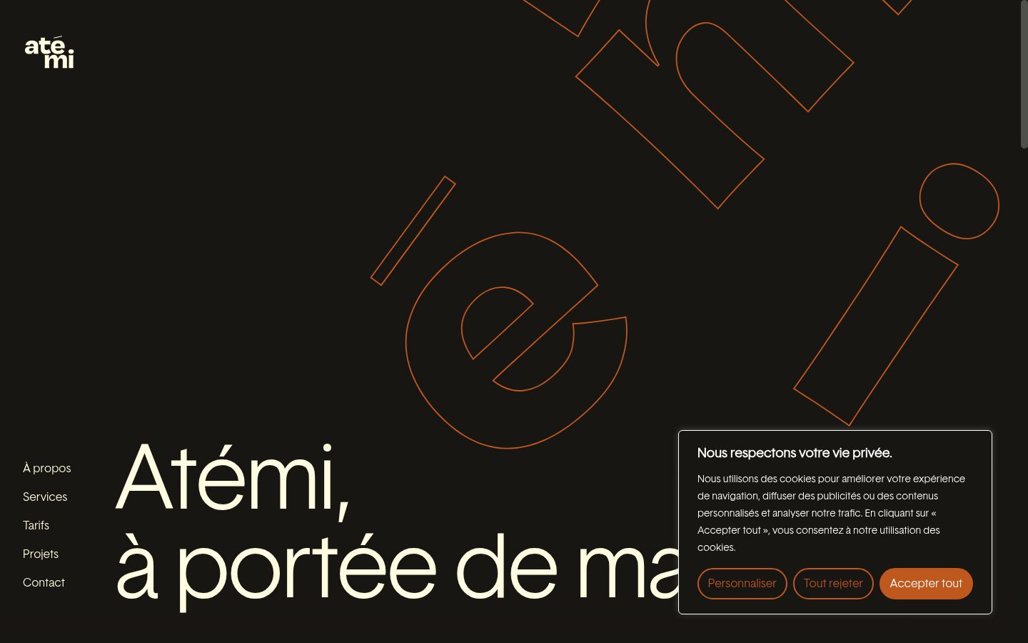Screenshot of the consent banner shown before any interaction