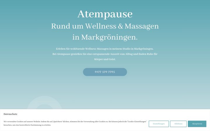 Screenshot of atempause-massagen.de