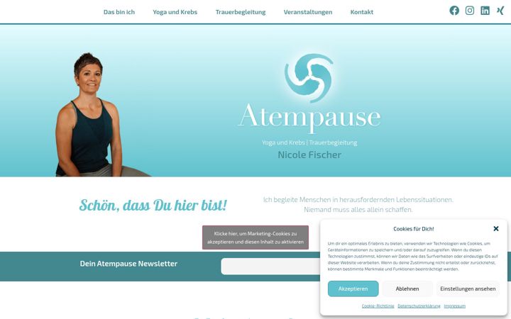 Screenshot of atempause.yoga