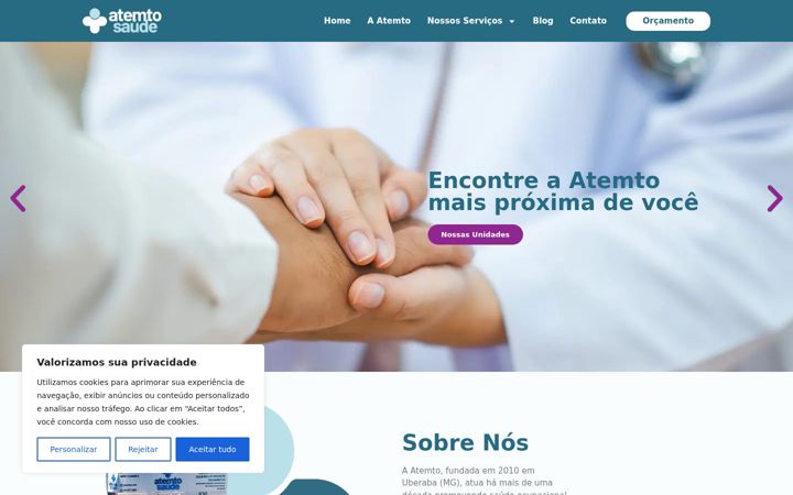 Ekrano kopija atemto.com.br