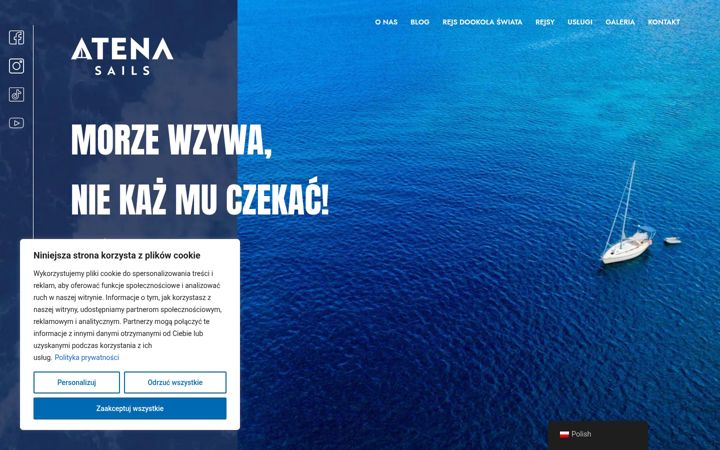 Skjámynd af atenasails.com