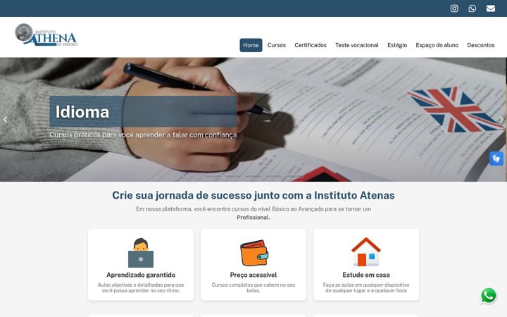 Screenshot of atenasedu.com.br
