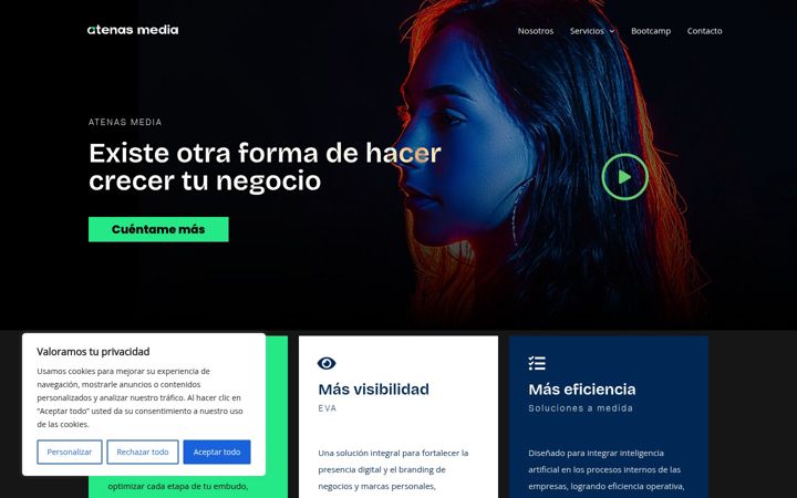 Screenshot of atenasmedia.com