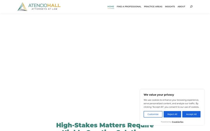Screenshot of atenciohall.com