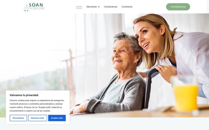 Ekrano kopija atenciondomiciliariasoan.com
